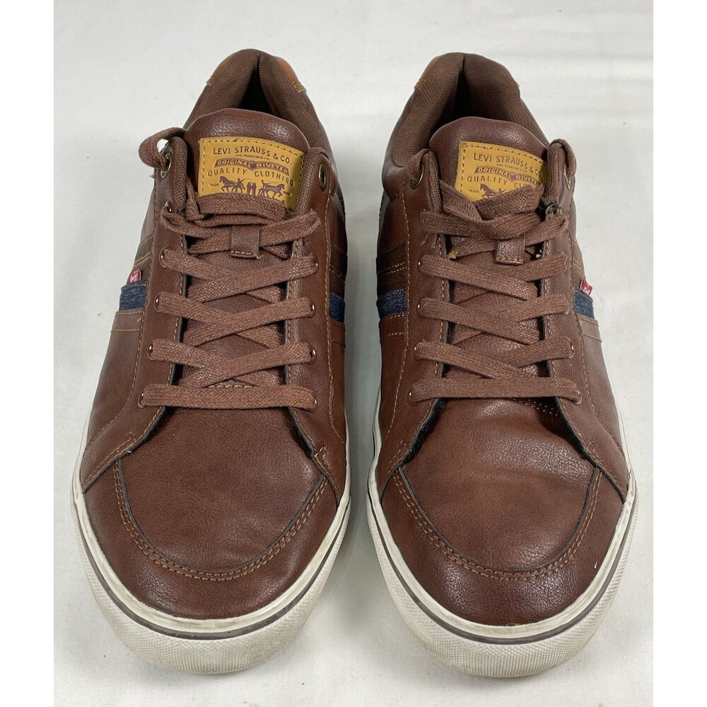 Levi's Men's Brown Faux Leather Lace Up Casual Sneakers Shoes